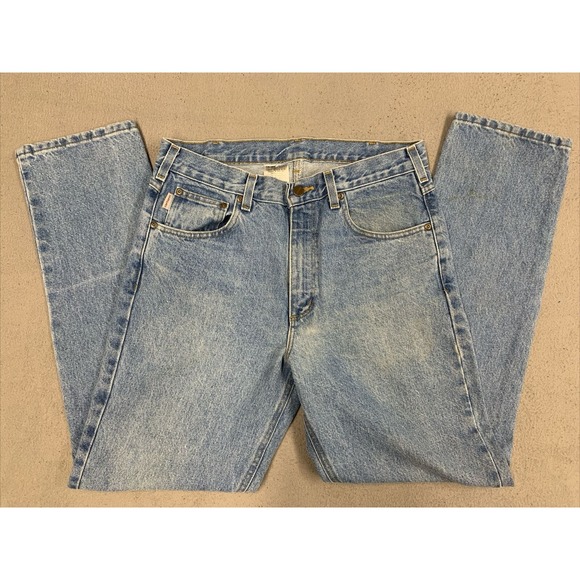 Carhartt Jeans Men’s Size 33x32 Traditional Fit B18-STW Medium Wash Blue Pants - Picture 1 of 13